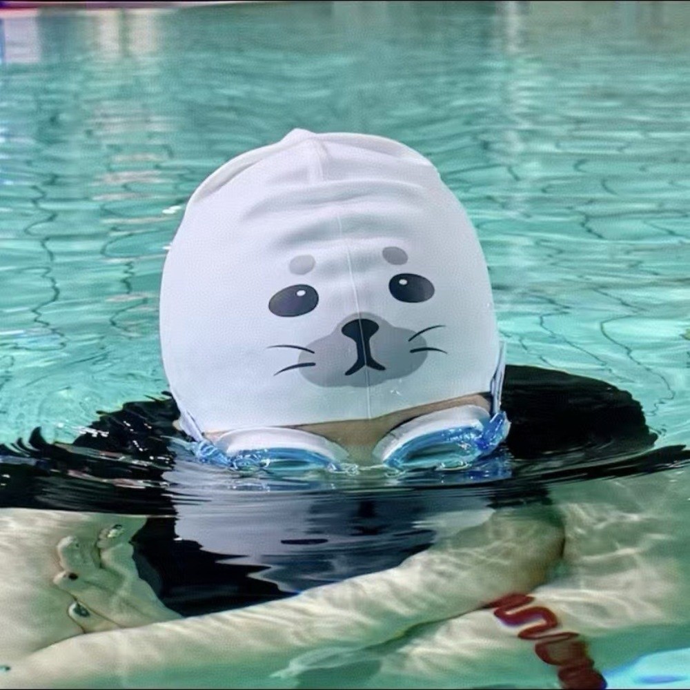 Swim Hat Silicone - หมวกว่ายน้ำซิลิโคนกันน้ำน่ารัก แห้งเร็ว ลายการ์ตูน หมวกว่ายน้ำตลก ใส่สบาย พิมพ์ลายสัตว์