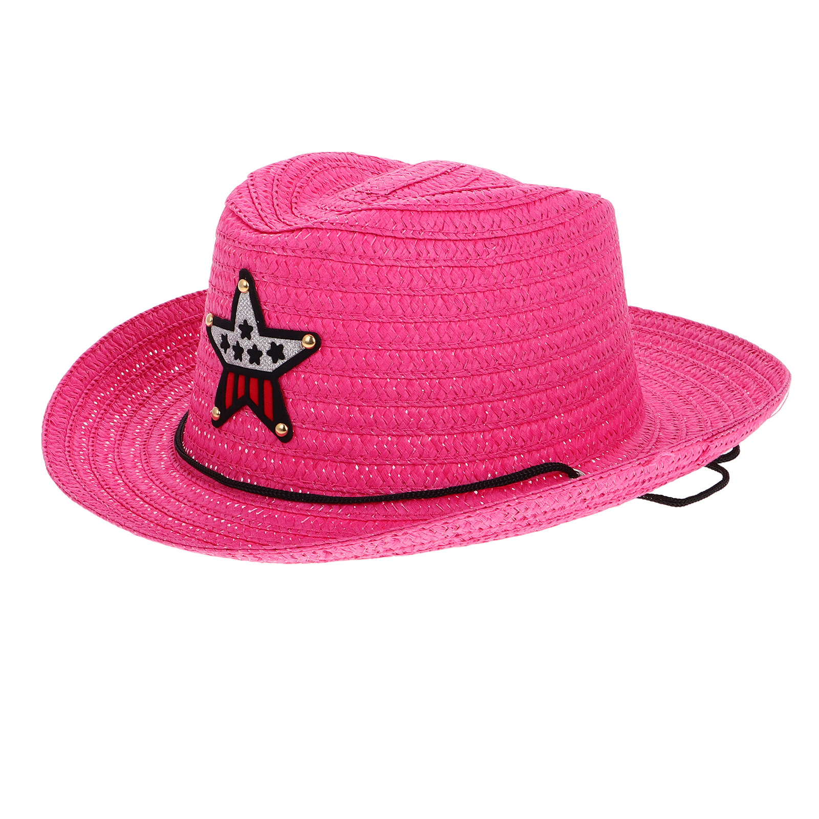 Cowboy Hat Straw - หมวกฟางคาวบอยสำหรับเด็ก หมวกกันแดดสไตล์ตะวันตก ประดับดาวห้าแฉก สำหรับงานปาร์ตี้กลางแจ้ง ชุดแฟนซี และเครื่องประดับสำหรับเด็กเล็ก