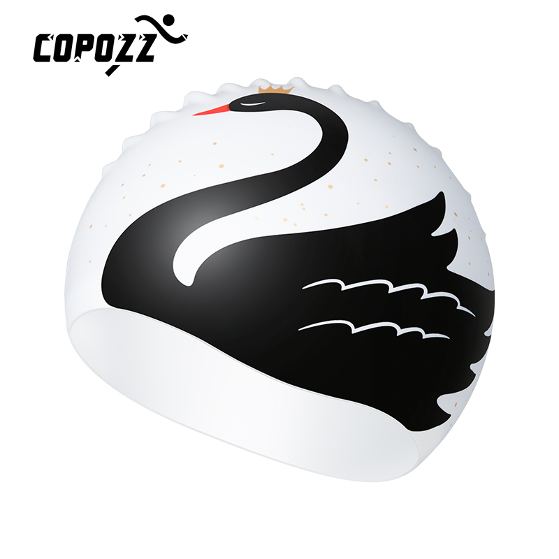 Swim Hat Silicone - รูปแบบผู้ใหญ่หมวกว่ายน้ําผู้ชายผู้หญิงผมยาวกันน้ําสระว่ายน้ําหมวกป้องกันหูขนาดใหญ่ Natacion Badmuts หมวกดําน้ําซิลิโคน