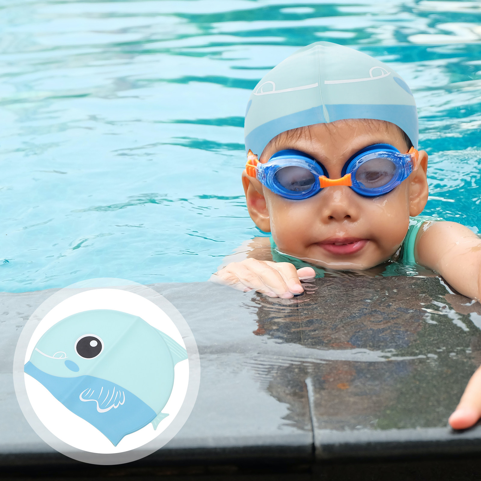 Swim Hat Silicone - หมวกว่ายน้ำซิลิโคนสำหรับเด็ก ปีกกว้างพิเศษ กันน้ำ น้ำหนักเบา ยืดหยุ่น ปกป้องเส้นผม