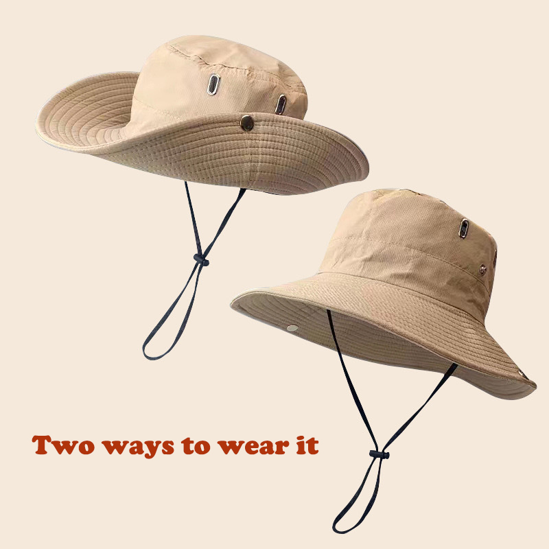 Sun Hat Wide Brim - หมวกกันแดดแบบ unisex สำหรับตกปลา เดินป่า ล่าสัตว์ ป้องกันรังสียูวี