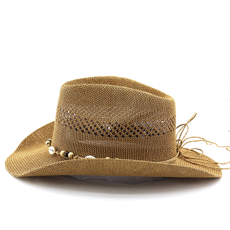 หมวกฟางทรงเฟโดราแบบโปร่ง ระบาย - Cowboy Hat Straw บทวิจารณ์และราคา