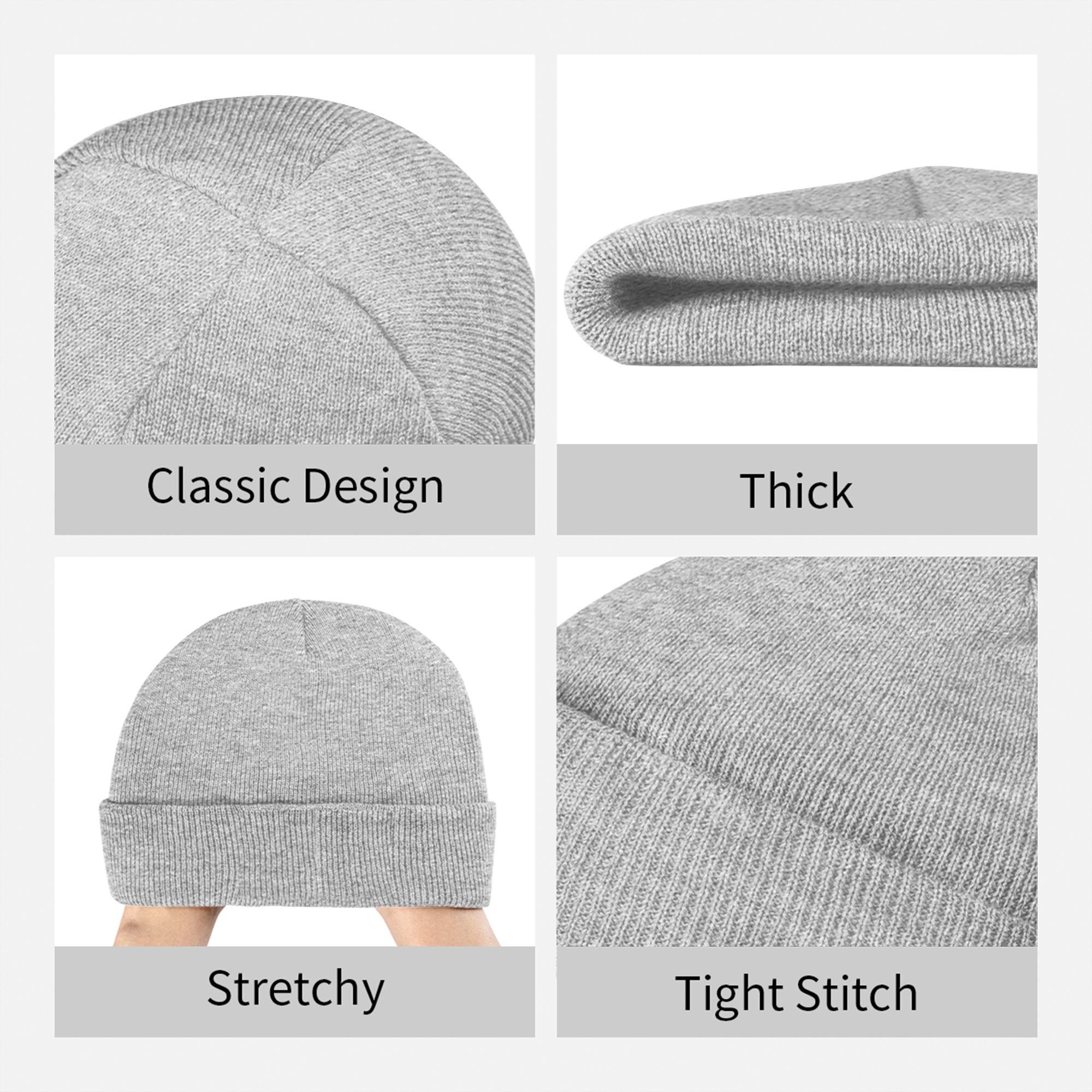 หมวกบีนนี่ถักลายริบ ขอบพับ สำห - Beanie Cuffed Knit บทวิจารณ์และราคา