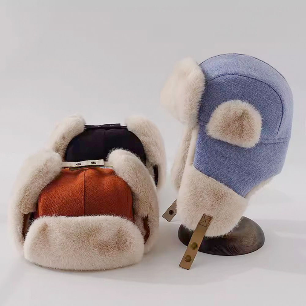 HT4313 หมวกสไตล์รัสเซีย หมวกฤด - Trapper Hat Ear Flap บทวิจารณ์และราคา