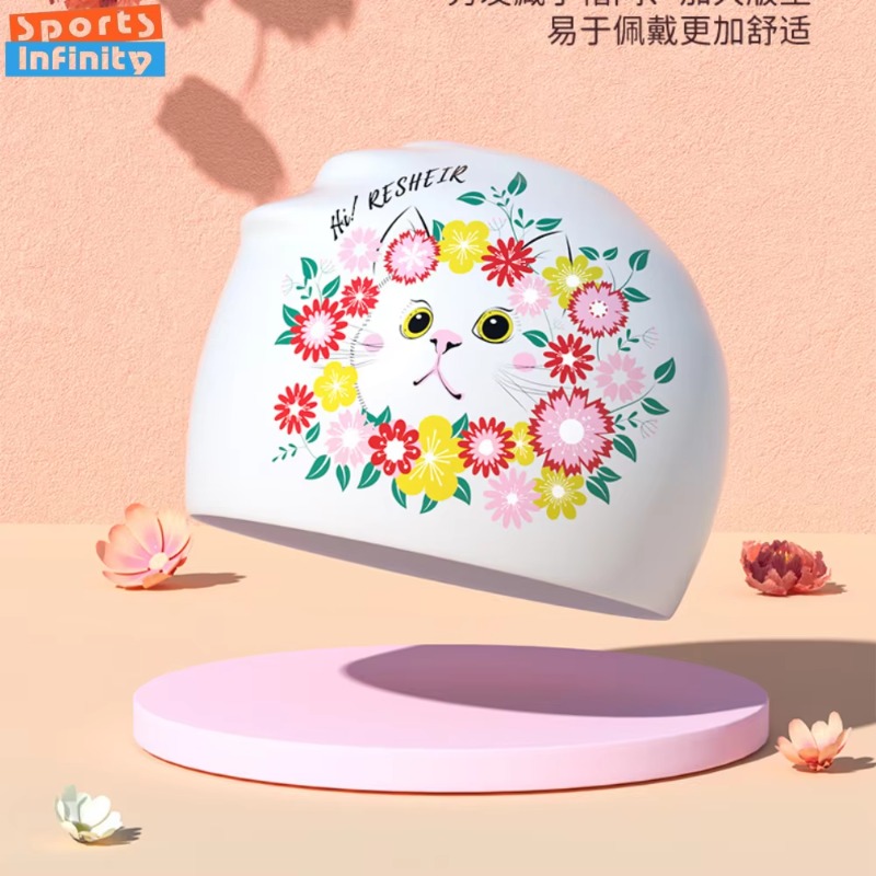 หมวกว่ายน้ำซิลิโคนกันน้ำพิมพ์ล - Swim Hat Silicone บทวิจารณ์และราคา