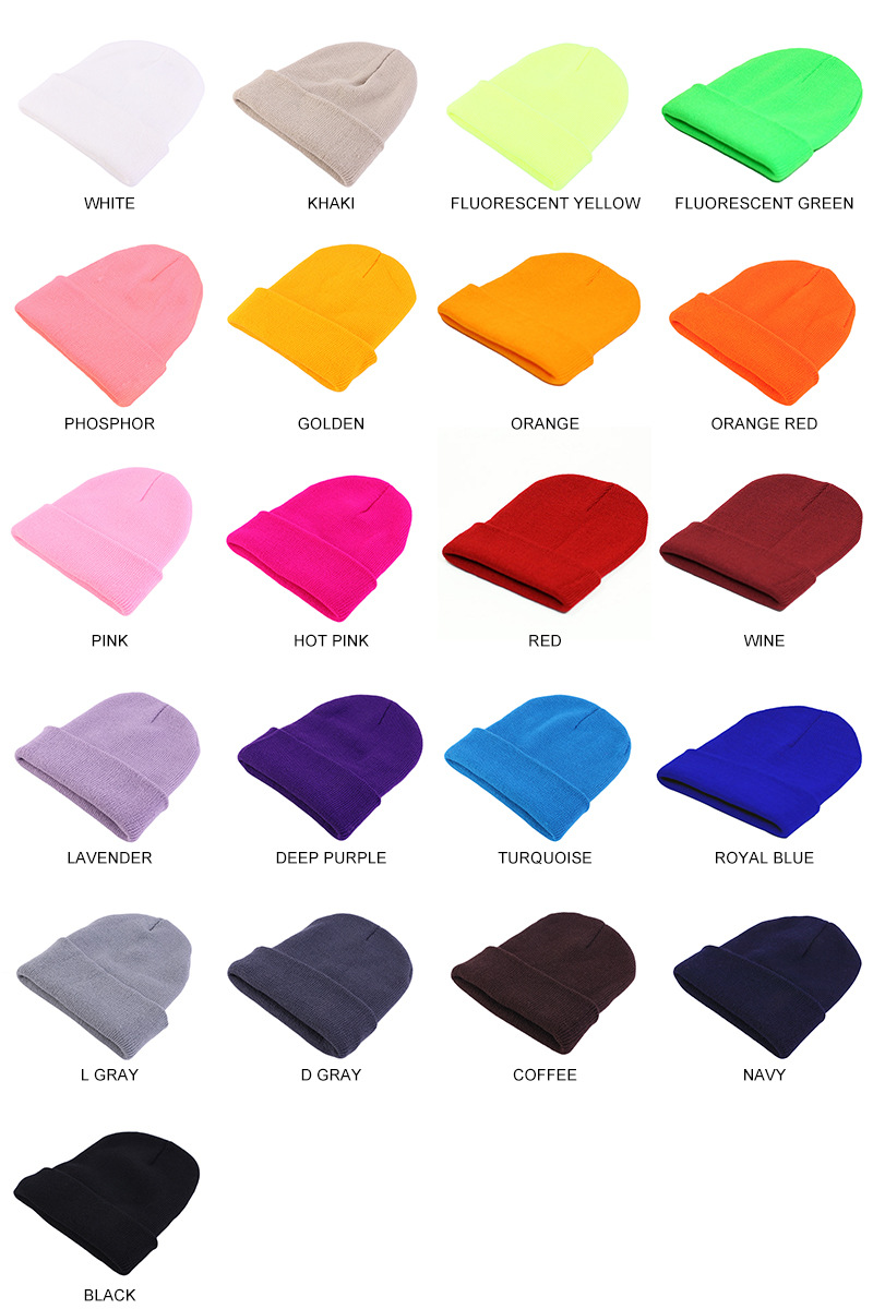 หมวกบีนนี่ถักสีพื้นแฟชั่น หมวก - Beanie Cuffed Knit บทวิจารณ์และราคา